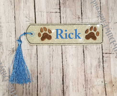 Book Mark Dog Paws Blank for Monogramming Digital File