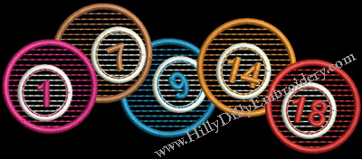 Bingo # Balls Quick Stitch 5x7 Digital Design