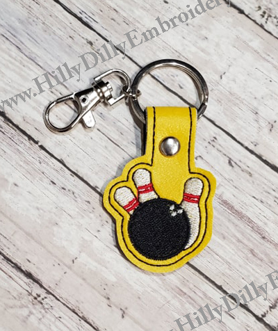Bowling Snap Tab Digital Embroidery Design