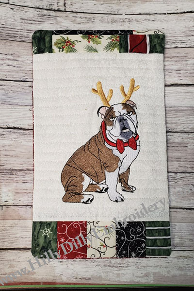 Bulldog Reindeer 5x7 Digital Design File