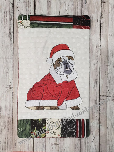 Bulldog Santa 5x7 Digital Design File