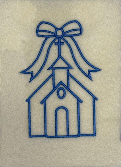 Line Church with bow set Digital Design File