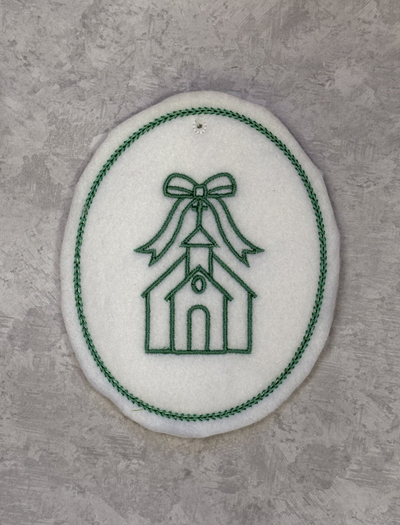 Line Church with Bow Tag Set Digital Design File