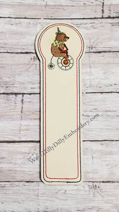 Circus Bear Book Marker Digital File
