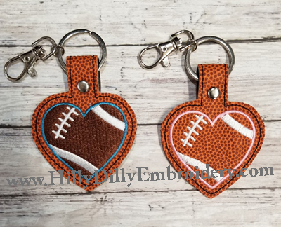Football Heart Snap Tab Digital File