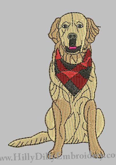 GRetriever 5x7 Dog with Bandana Digital File