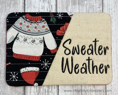 Mug Rug Sweater Weather Digital Design File