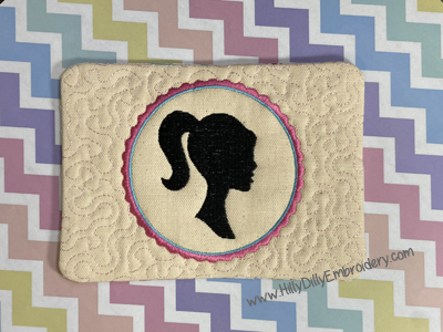 Mug Rug Girl Head Digital Design File