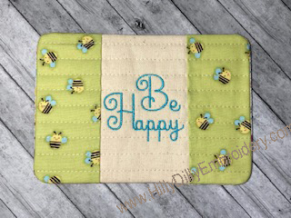 Mug Rug  Be Happy Digital Design File