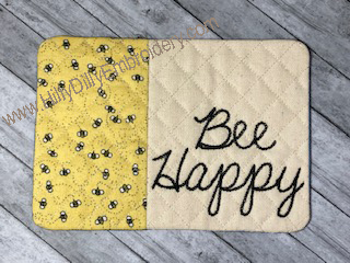 Mug Rug  Bee Happy2 Digital Design File