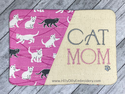 Mug Rug Cat Mom1 Digital Design File