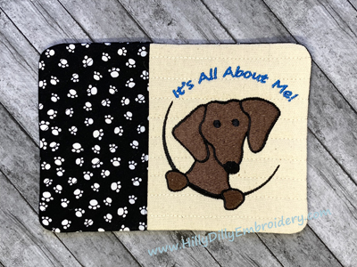 Mug Rug Dachshund All About Me Digital Design File