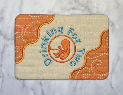 Mug Rug Drinking for Two Digital Design File