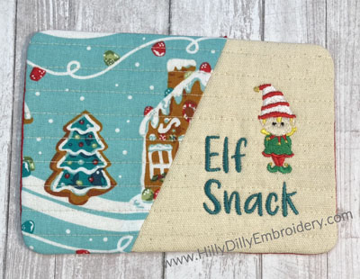 Mug Rug Elf Snack Digital Design File