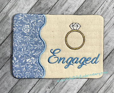 Mug Rug Engaged Digital Design File