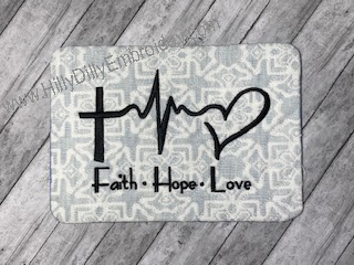 Mug Rug Faith Hope Love Digital Design File