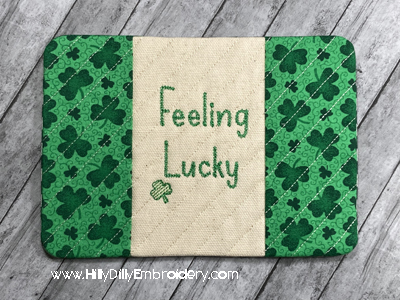 Mug Rug Feeling Lucky Digital Design File