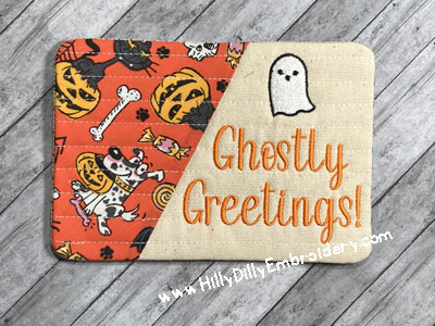 Mug Rug Ghostly Greetings Digital Design File