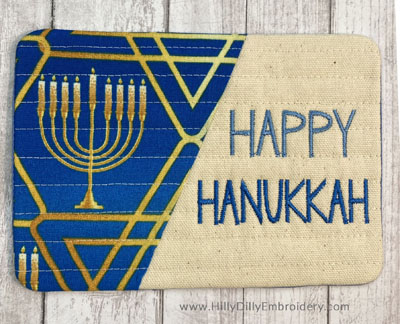 Mug Rug Happy Hanukkah Digital Design File