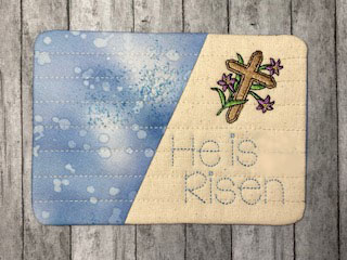 Mug Rug He Is Risen Digital Design File