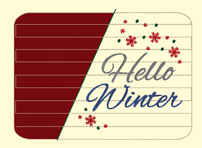 Mug Rug Hello Winter2 Digital Design File
