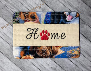 Mug Rug Home Paw Print Digital Design File