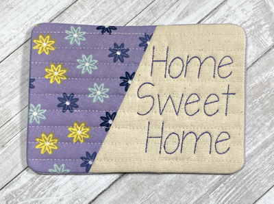 Mug Rug Home Sweet Home Digital Design File