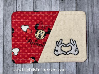 Mug Rug Heart Hands Digital Design File