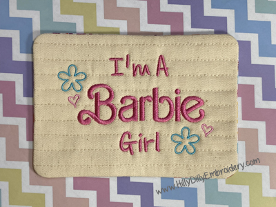Mug Rug I'm a Barbie Girl Digital Design File
