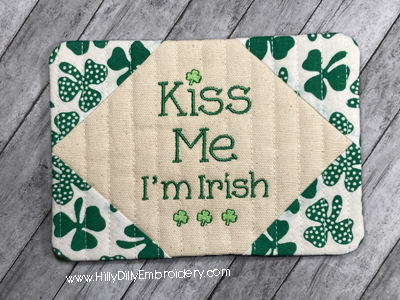Mug Rug Kiss Me Im Irish Digital Design File