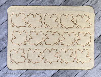 Mug Rug Leaf Lines Digital Design File