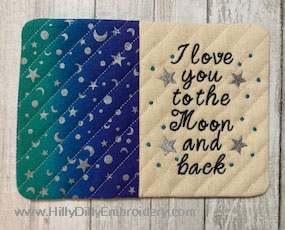 Mug Rug Love to Moon and Back Digital Design File