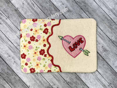 Mug Rug Love Heart Arrow Digital Design File