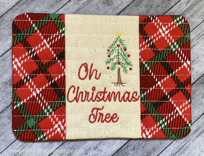 Mug Rug Oh Christmas Tree Digital Design File