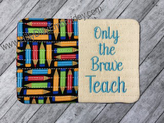 Mug Rug Only the Brave Teach Digital Design File