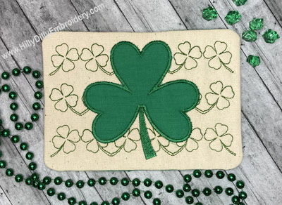 Mug Rug Shamrock Quilt Applique Digital Design File