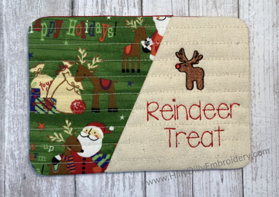 Mug Rug Reindeer Treat Digital Design File