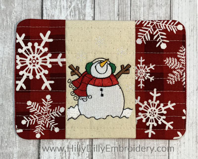 Mug Rug Snowman Digital Design File