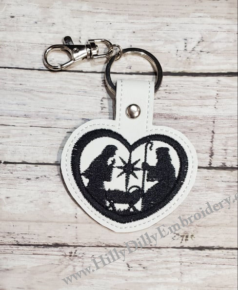 Nativity Heart Snap Tab Digital File