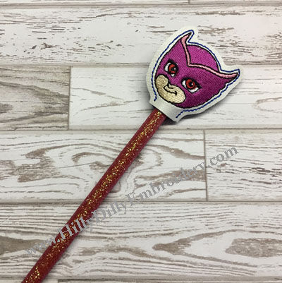Pink Owl Girl Pencil Topper Digital File