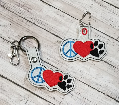 Peace Love Paw Snap Tab & Eyelet Set Digital File