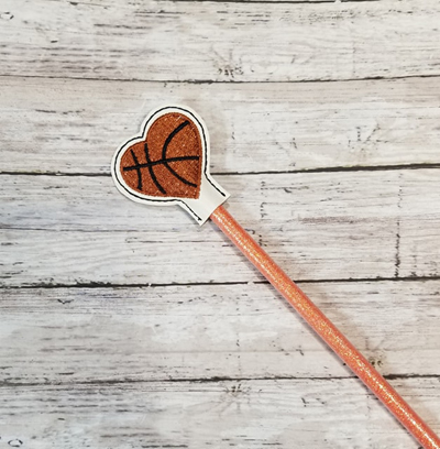 Pencil Basketball Heart Topper Digital File