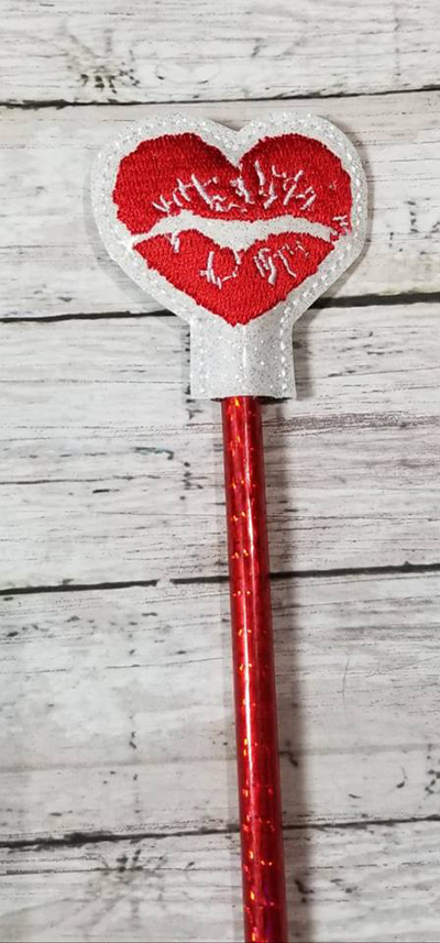 Pencil Lip Heart Topper Digital File