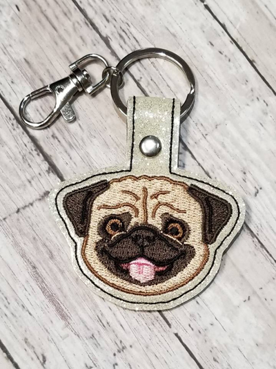 Pug Face Snap Tab Digital File