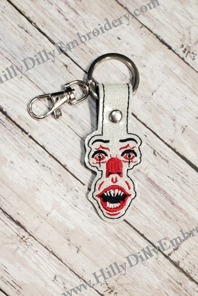 Scary Clown1 Face Snap Tab Digital File