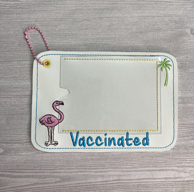 Vaccination Card Holder Flamingo