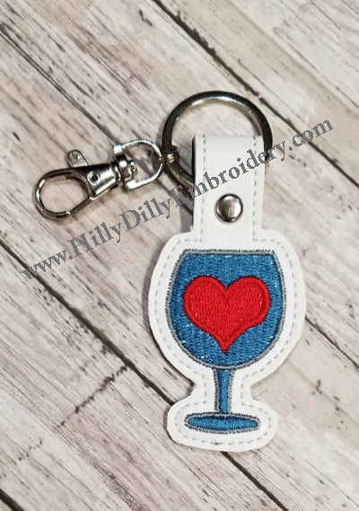 Wine Glass Hrt Snap Tab Digital File