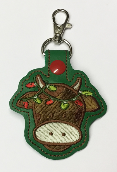 Xmas Cow with Lights Fob Digital File