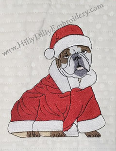 Bulldog Santa 4x4 Digital Design File