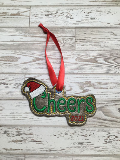 Cheers Santa Hat Eyelet Digital File